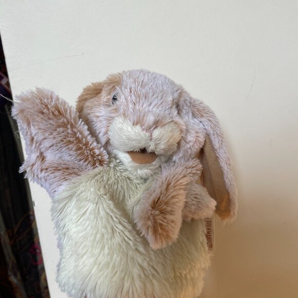 Folkmanis Rabbit Puppet Lop Bunny Easter Small White Tan 6.5" - Picture 3 of 9